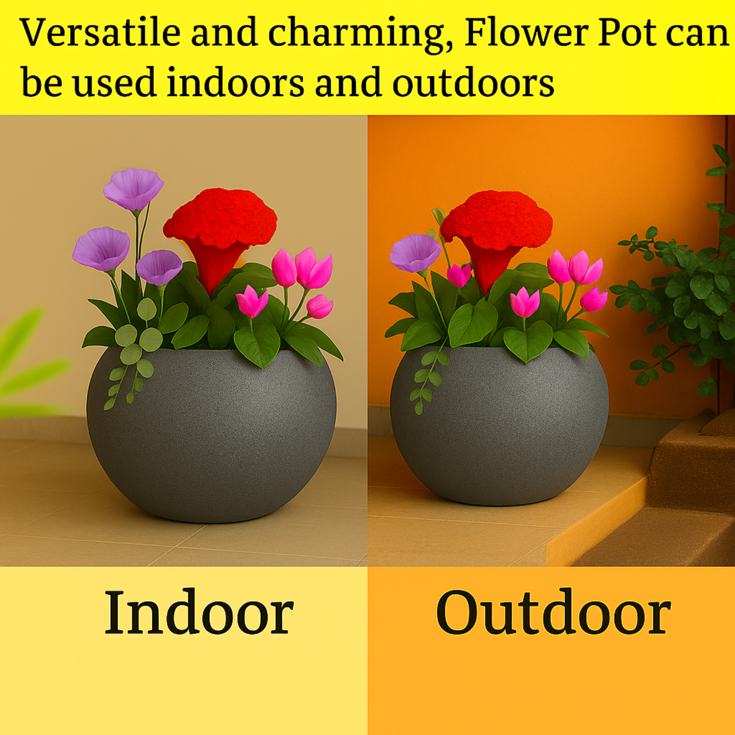 Globe Rotomolded Pots  for Home & Garden (Pack of 1)