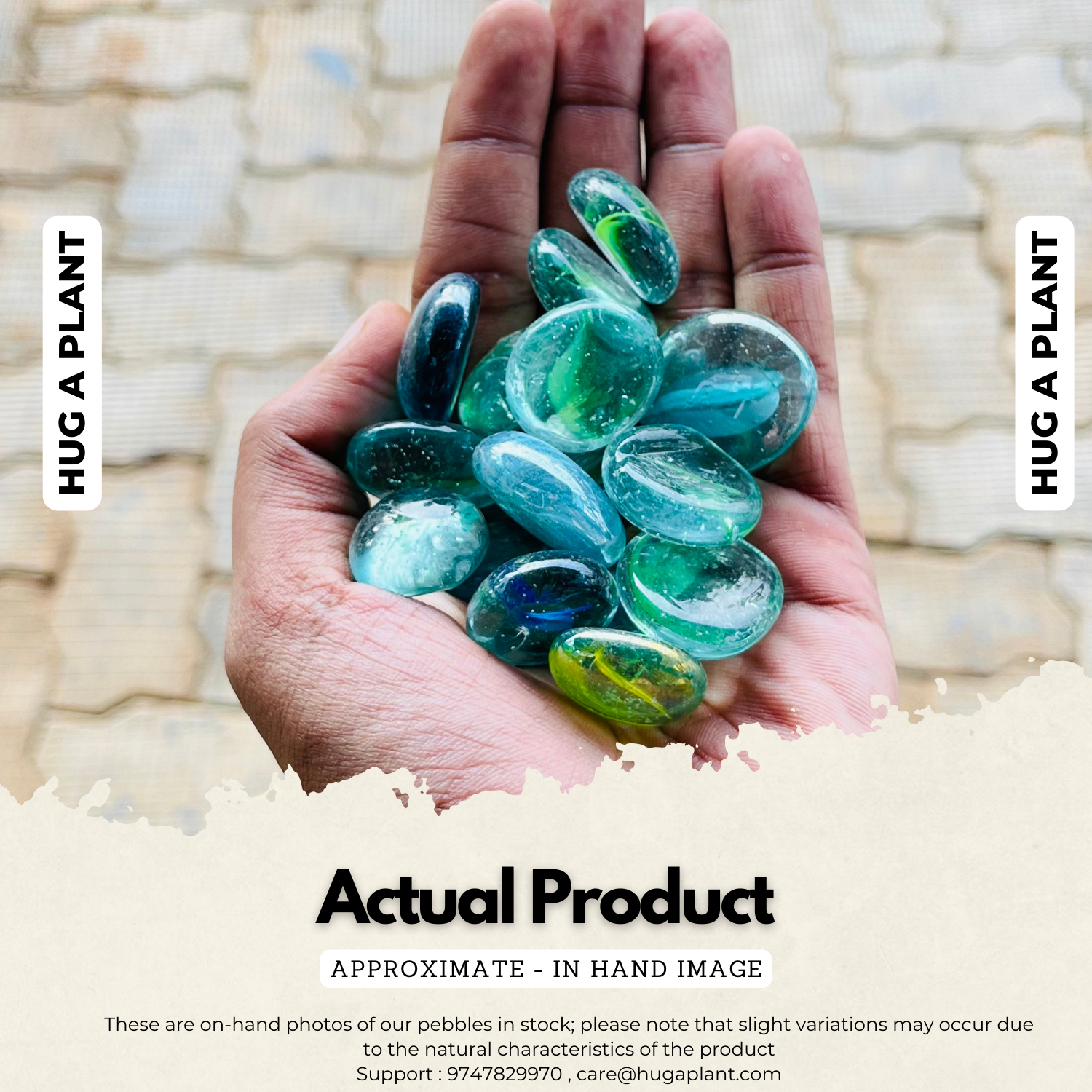 Ineye Glass Mixed Pebbles for Decoration |Garden|Table|Terrariums| Home Decor|Vase Fillers