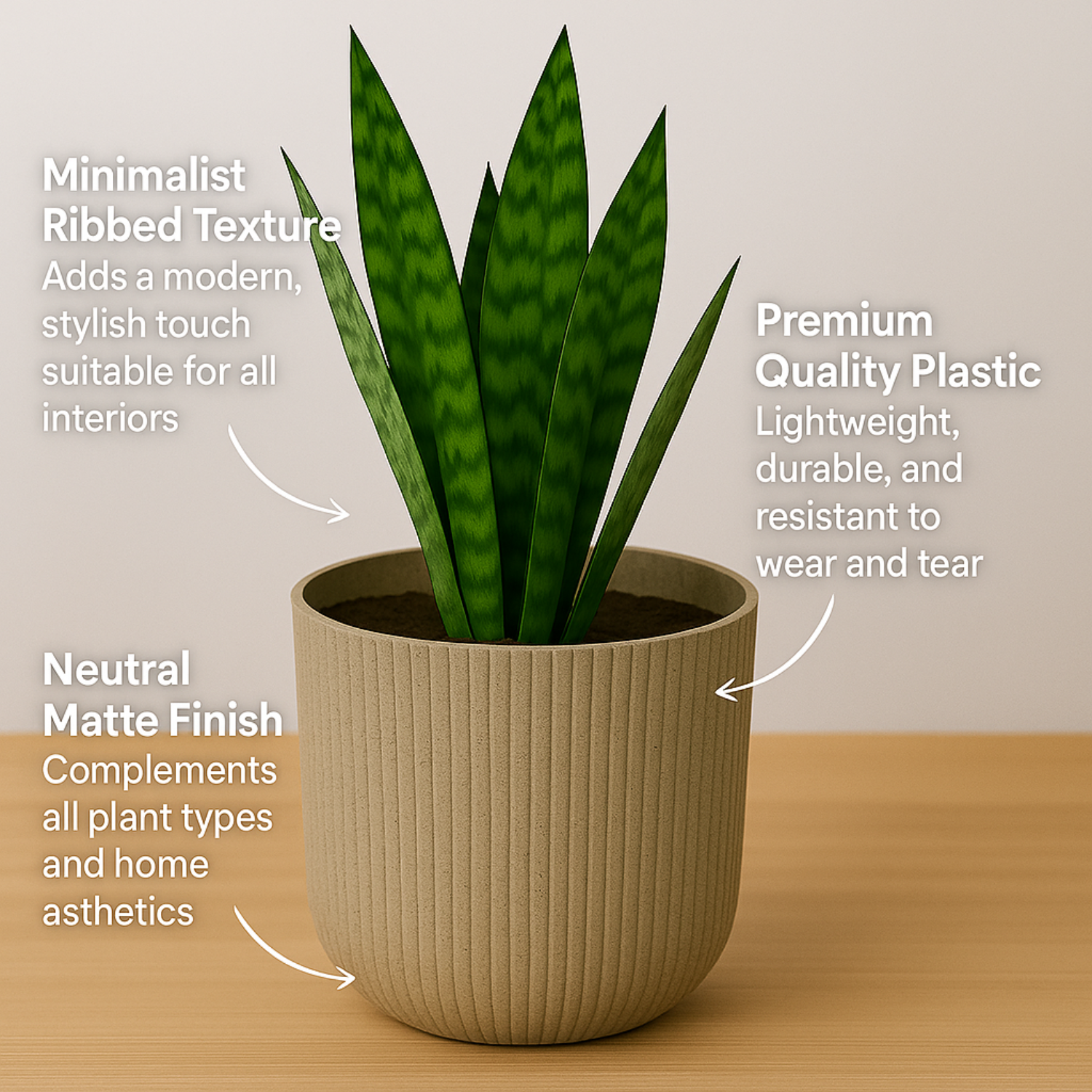 Hug A Plant | Ebizia Round[Eco series] Plastic Pot for Home & Garden (Pack of 1)