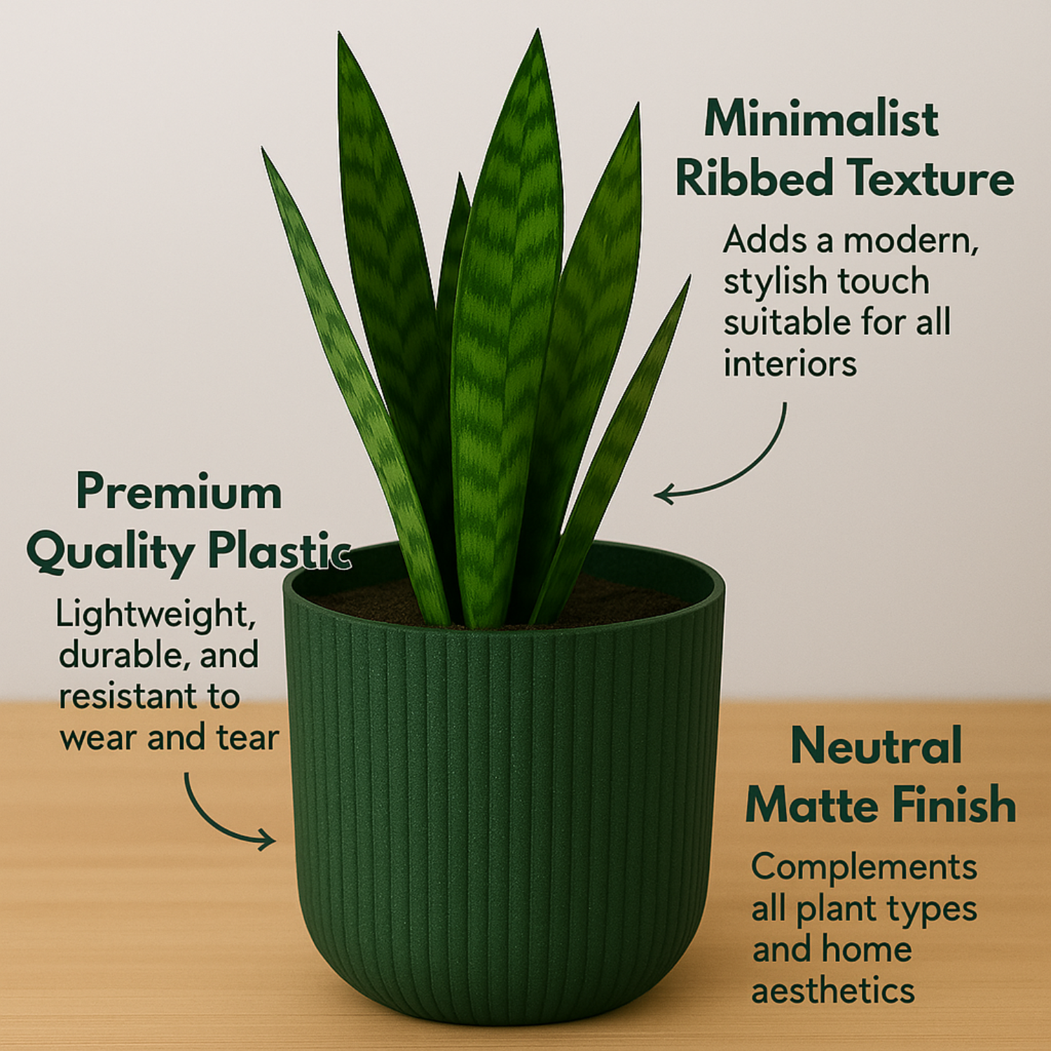 Hug A Plant | Ebizia Round[Eco series] Plastic Pot for Home & Garden (Pack of 1)