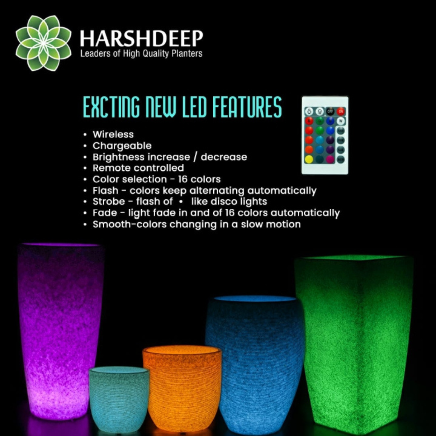 LED Pebble Small | Multicolour Led (16 Colours) Remote Controllable, Wireless & Chargeable