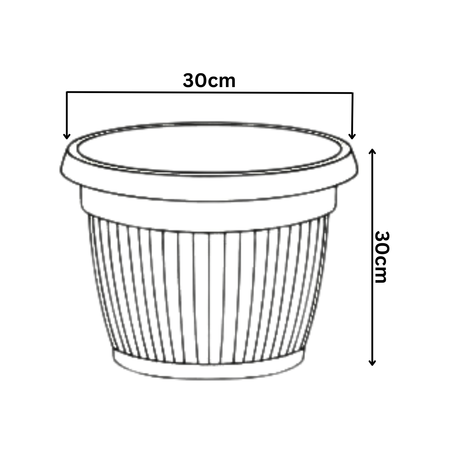 Bello Round Eco Planter 30CM Plastic Pot for Home & Garden (30CM | 13INCH)