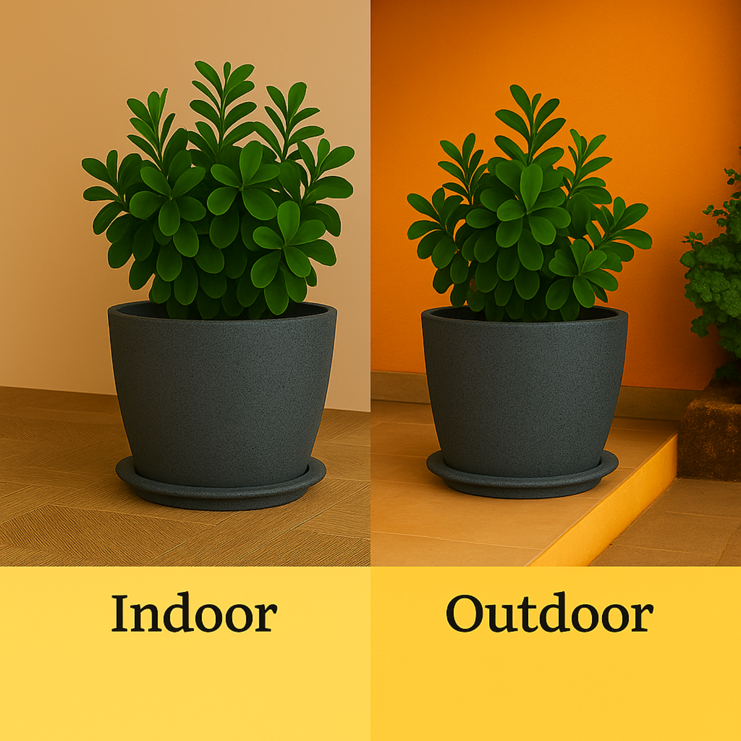 Nora Rotomolded  Pots And Tray for Home & Garden (Pack of 1)