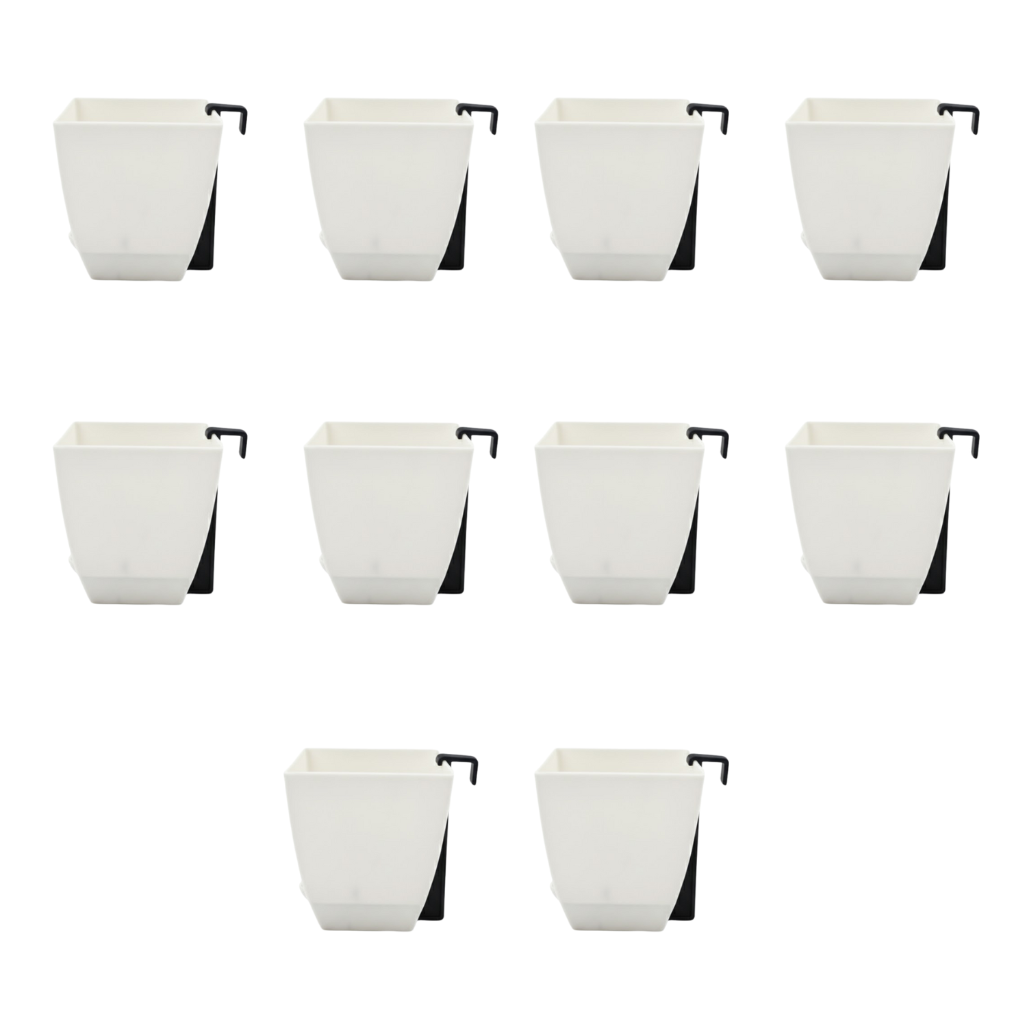 Chatura 8cm Self Watering Square Pot with Rail Hook for Home & Garden Decor (8CM|3.4INCH)