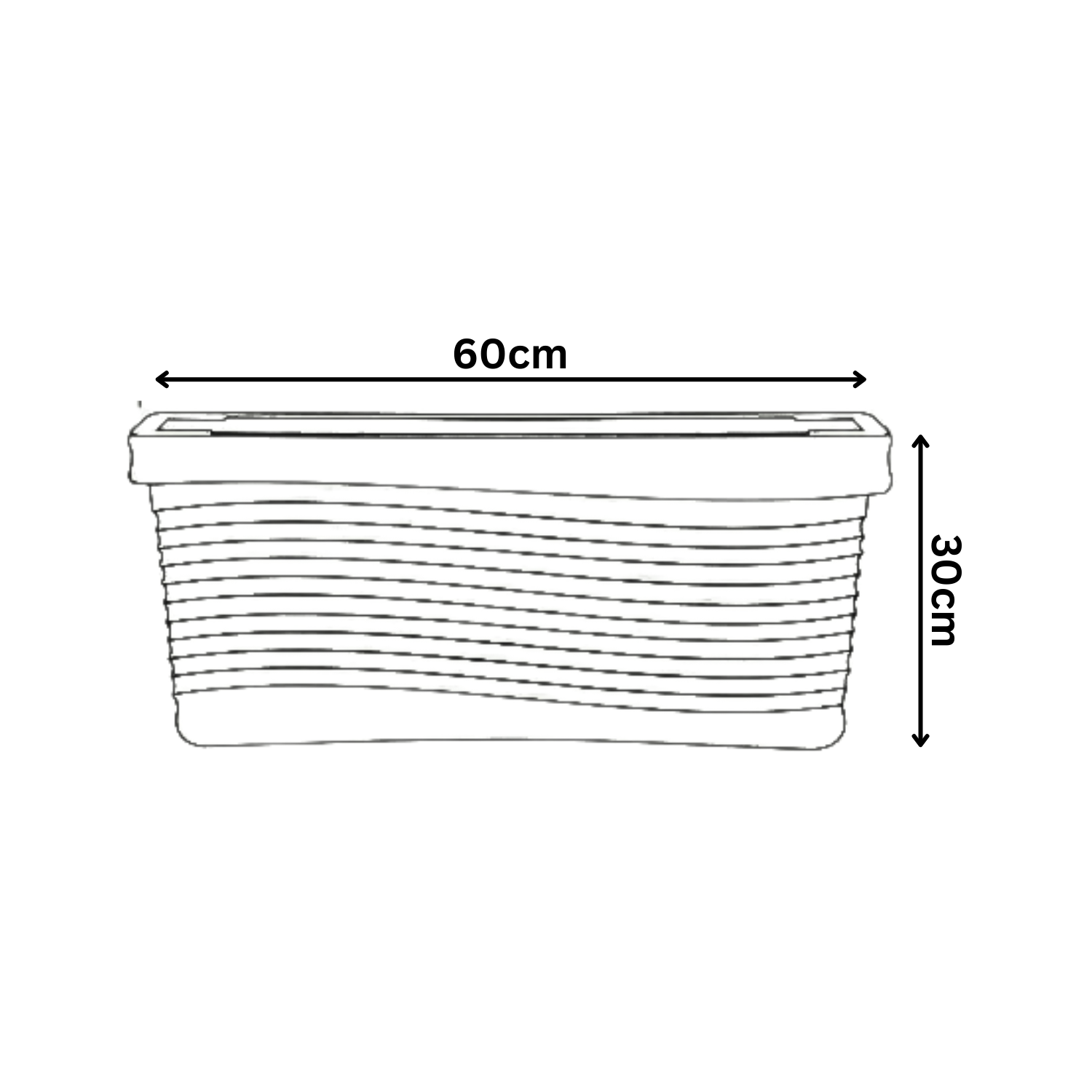 Florence Rectangle Rotomolded Plastic Pot With Wheels for Home & Garden (Pack Of 1, White Stone Finish)