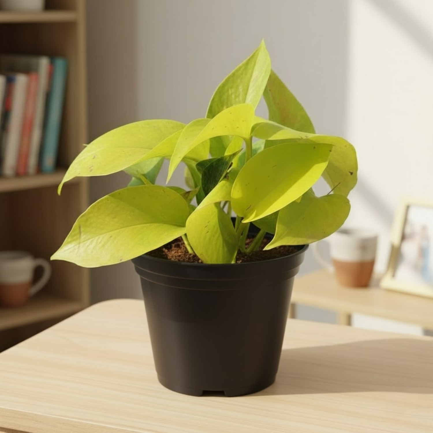 Money Plant Combo Set of 4 [Golden, Green, Marble Queen, N’Joy Pothos] Indoor Air-Purifying Live Plants for Home & Office Décor