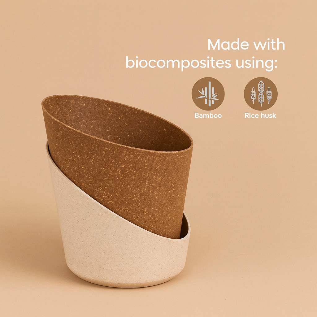 Atlantis Eco Friendly Self-Watering Pots | Made of Crop Waste | UV Protected Indoor Outdoor Balcony Pots for Home & Garden Décor