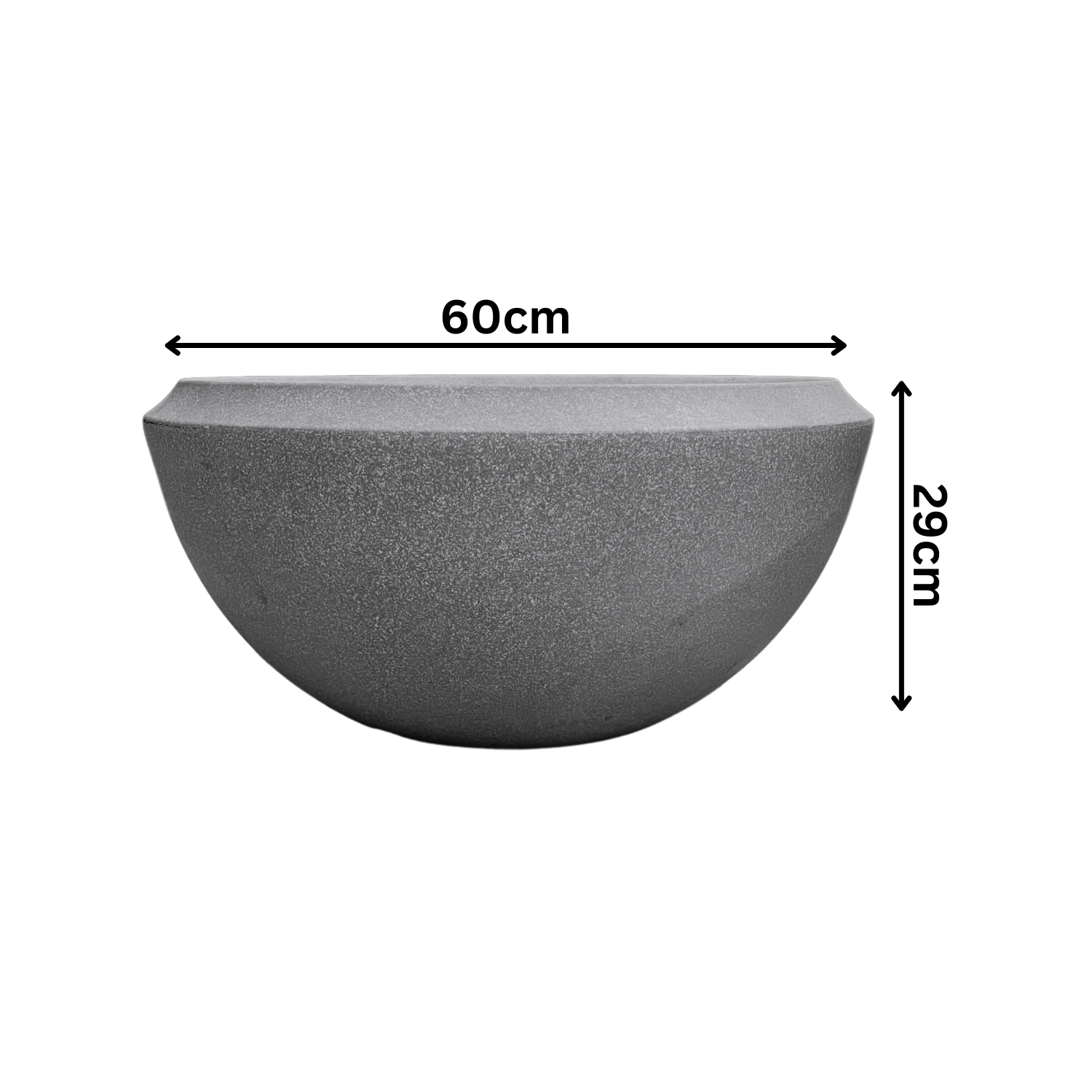 Hug A Plant | Malta Planter Rotomolded Round Plastic Pot for Home & Garden (Pack of 1, Grey Stone Finish)