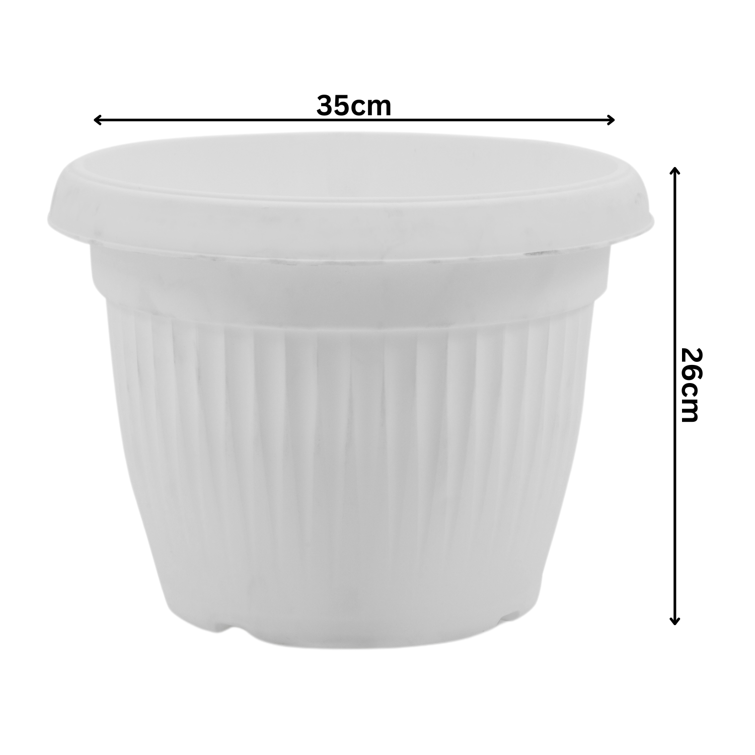 Hug A Plant | Bello Round 35CM Plastic Pot for Home & Garden (Pack of 1)