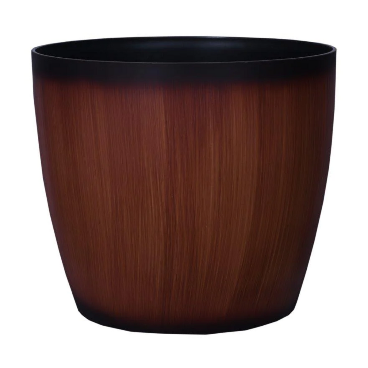 Ronda 2320 Wooden Finish Round Plastic Pot (Without Self-Watering Kit)