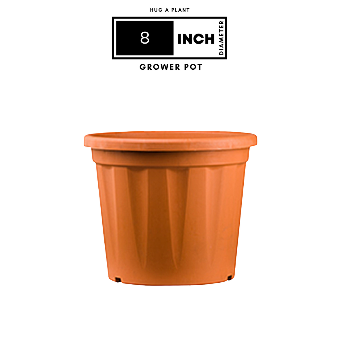 8 Inch Grower Plastic Pot Terracoota