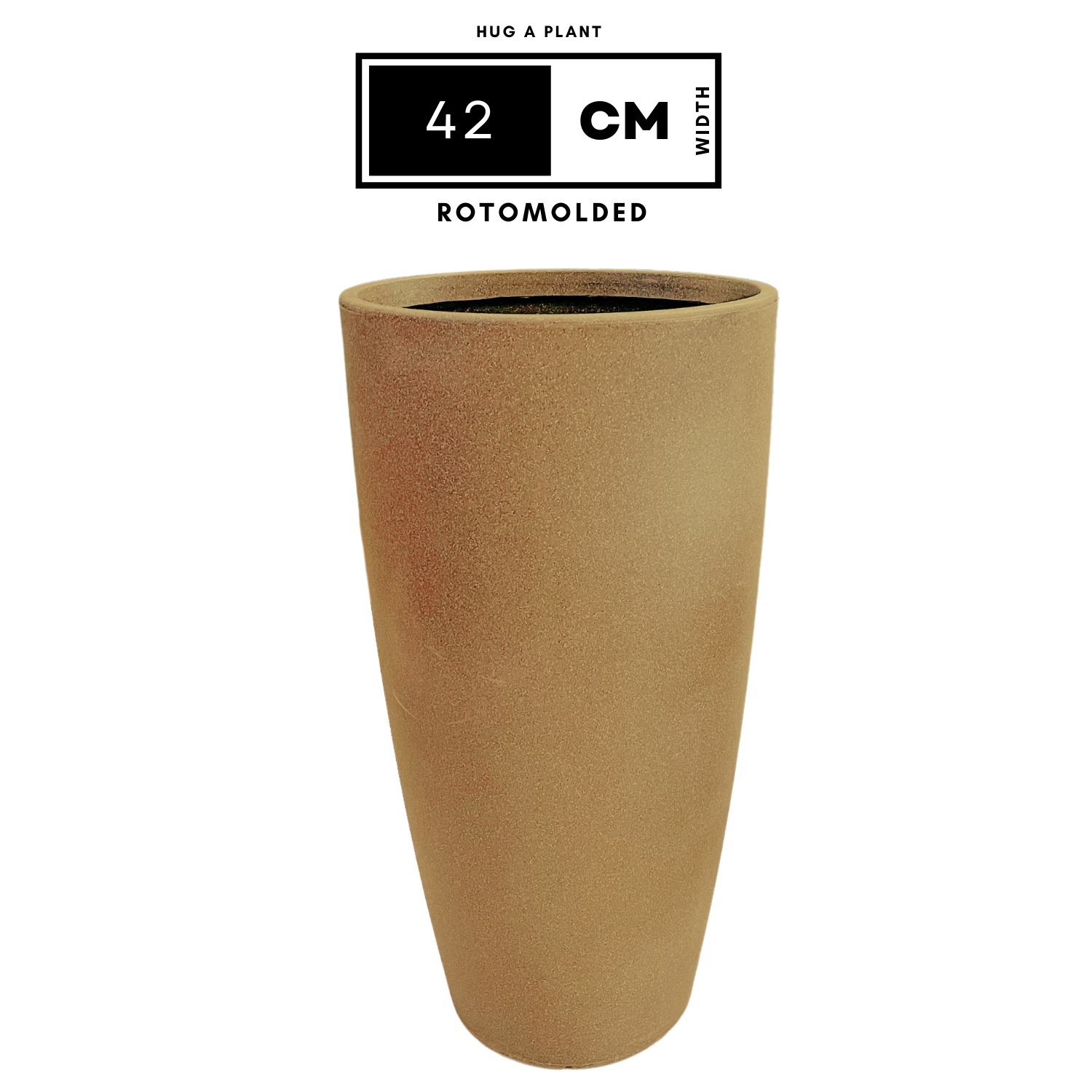 Hug A Plant | Venice Planter Rotomolded Round Plastic Pot Without Inner for Home & Garden (Pack of 1, Cream Stone Finish)
