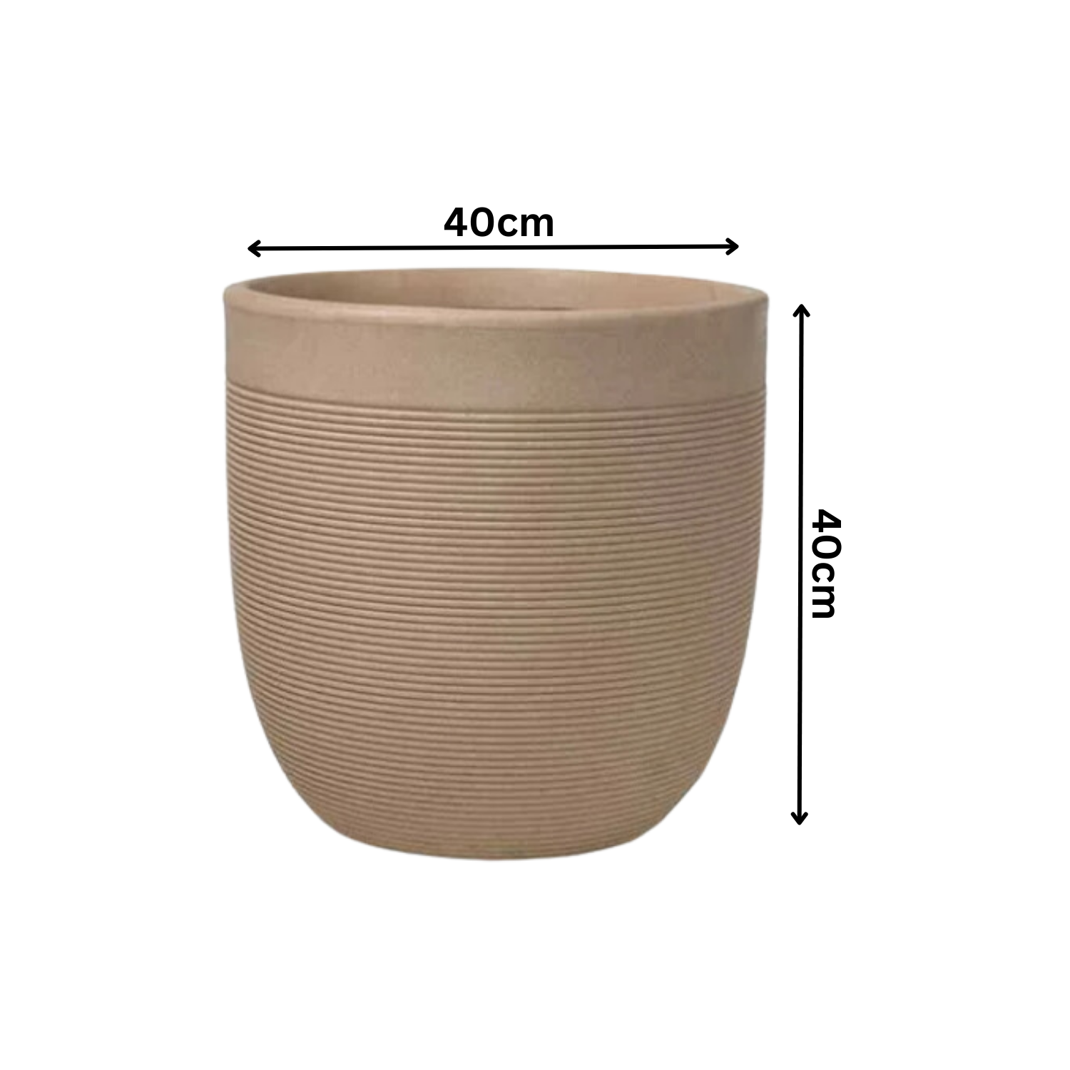 Hug A Plant | Milano Rotomolded Round Plastic Pot Without Inner for Home & Garden (Pack of 1, Cream Stone Finish)