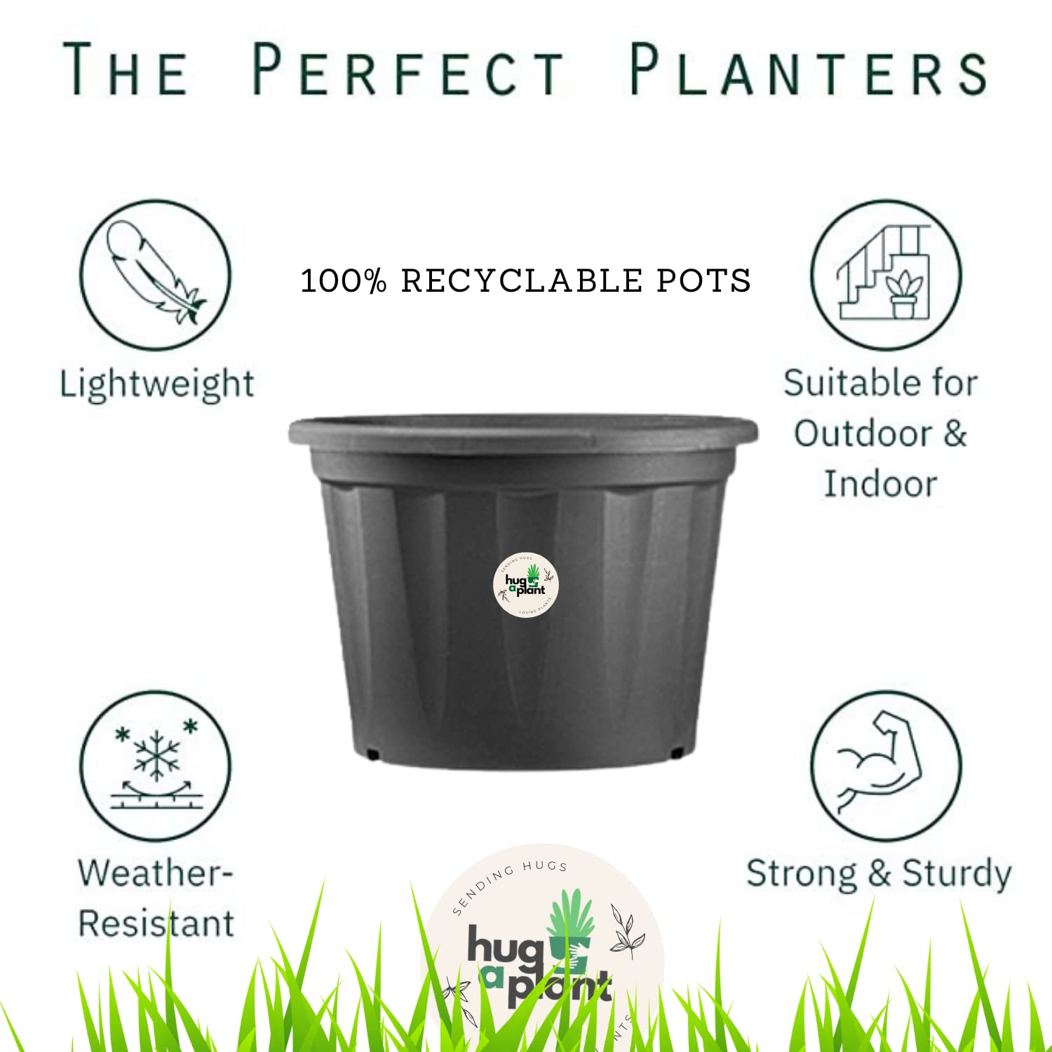 6 Inch Grower Plastic Pot Black
