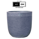 Hug A Plant | Milano Rotomolded Round Plastic Pot Without Inner for Home & Garden (Pack of 1,Grey Stone Finish)