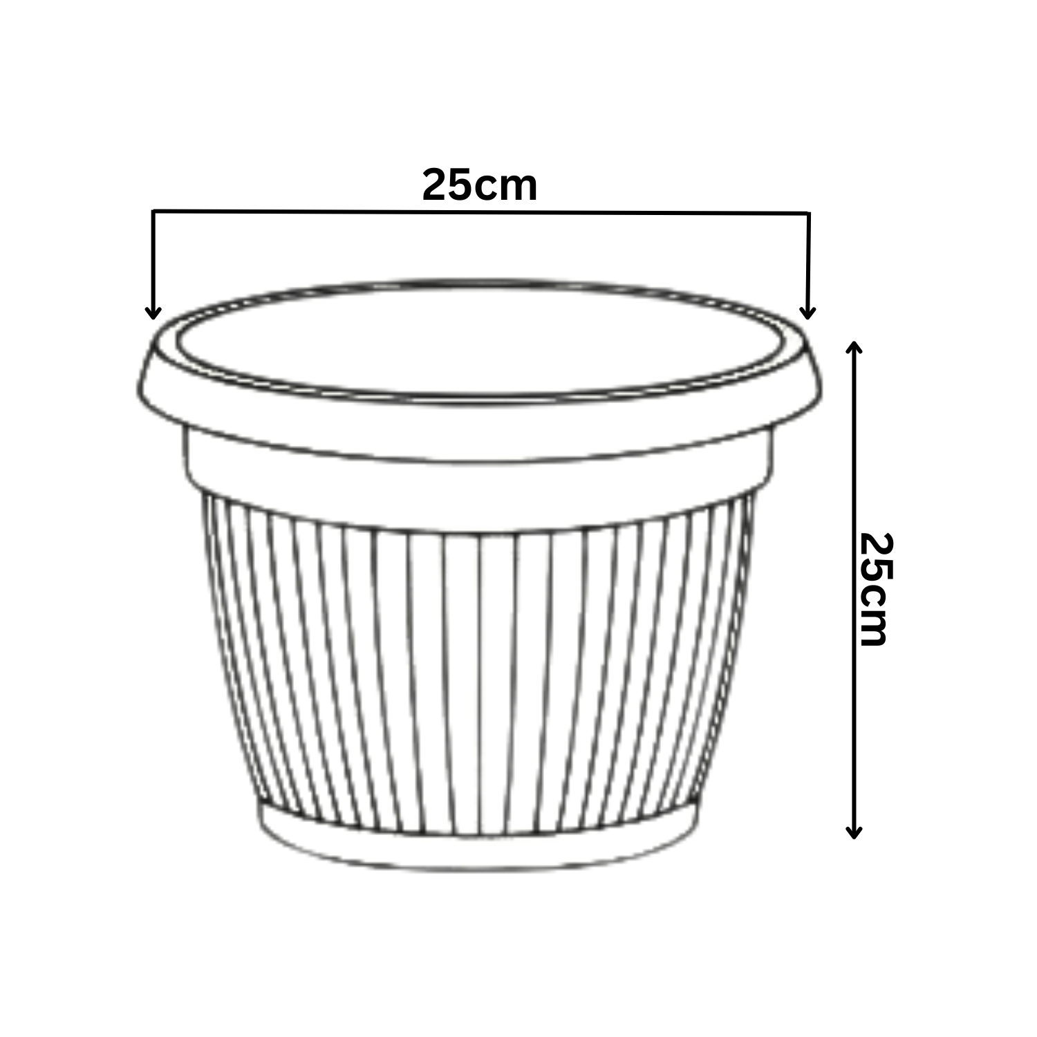 Bello Round Eco Planter 25CM Plastic Pot for Home & Garden (25CM | 9INCH)
