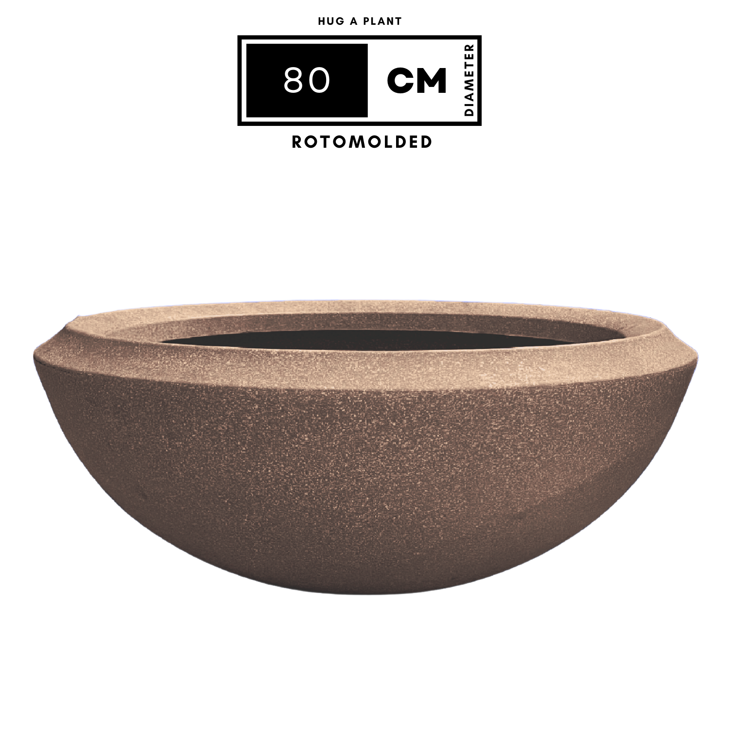 Hug A Plant | Malta Planter Rotomolded Round Plastic Pot for Home & Garden (Pack of 1, Sand Stone Finish)