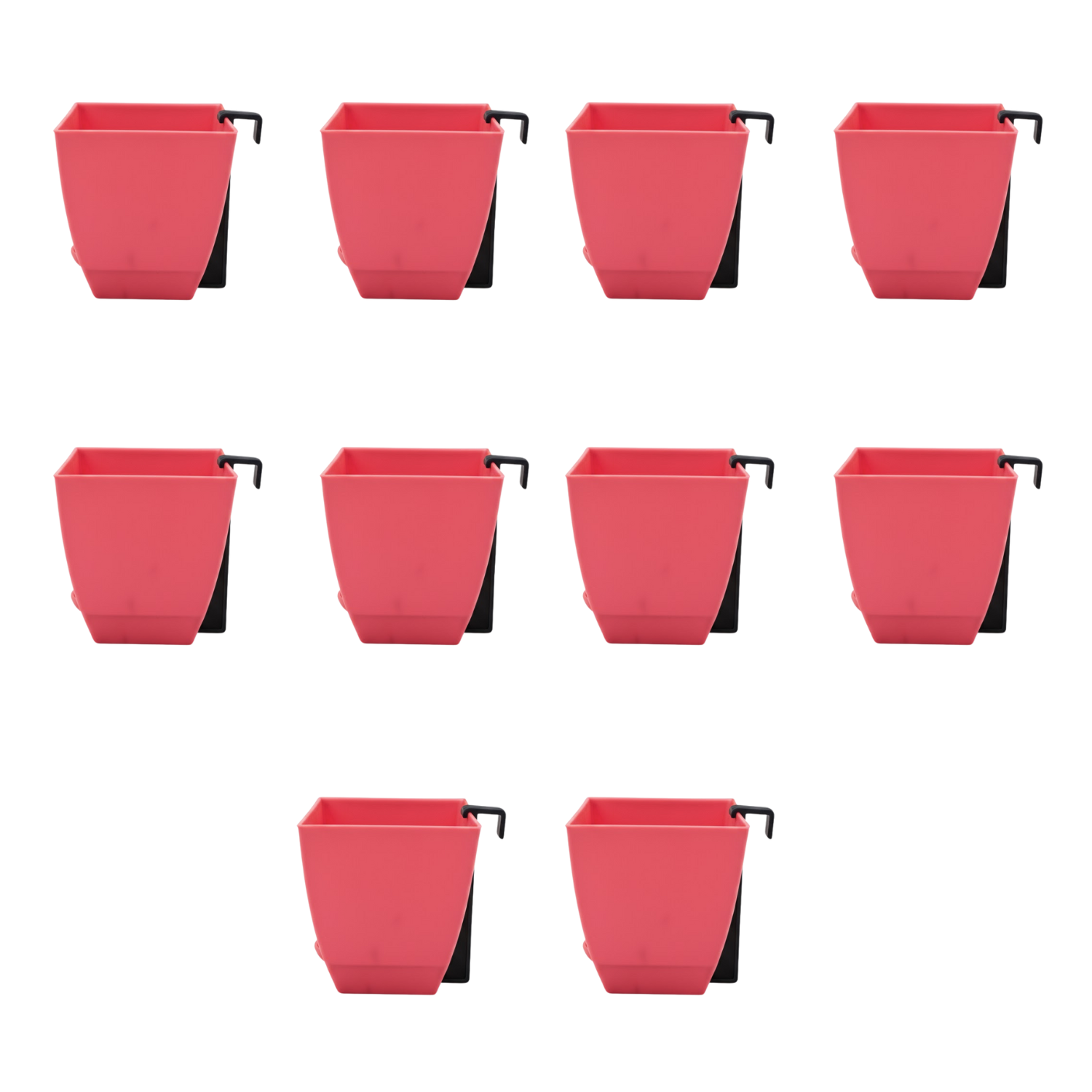 Chatura 8cm Self Watering Square Pot with Rail Hook for Home & Garden Decor (8CM|3.4INCH)