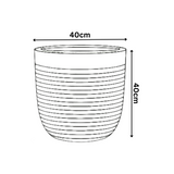 Hug A Plant | Milano Short-Dual Tone Rotomolded Round Plastic Pot With Inner for Home & Garden (Pack of 1, Gold & White)