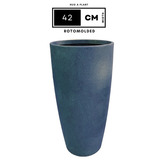 Hug A Plant | Venice Planter Rotomolded Round Plastic Pot Without Inner for Home & Garden (Pack of 1, Midnight Stone Finish)