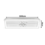Flora Rectangle Rotomolded Plastic Pot for Home & Garden (Pack Of 1, White Stone Finish)