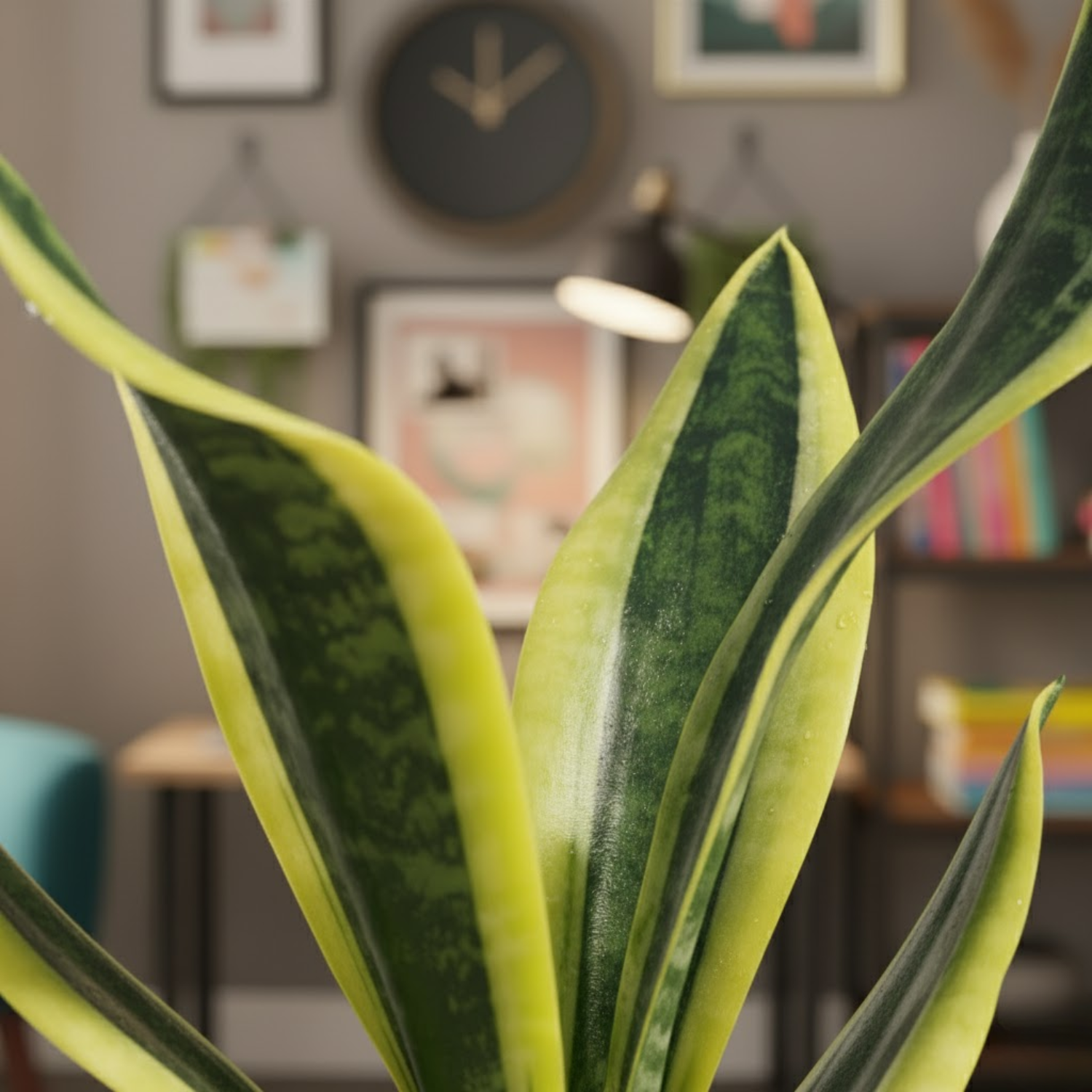 Sansevieria Futura Superba (Snake Plant) In 5 Inch Self-watering Pot | Indoor Air-Purifying Plant | Low-Maintenance | Ideal for Home & Office Décor (Pot Colour May Vary On Availability)