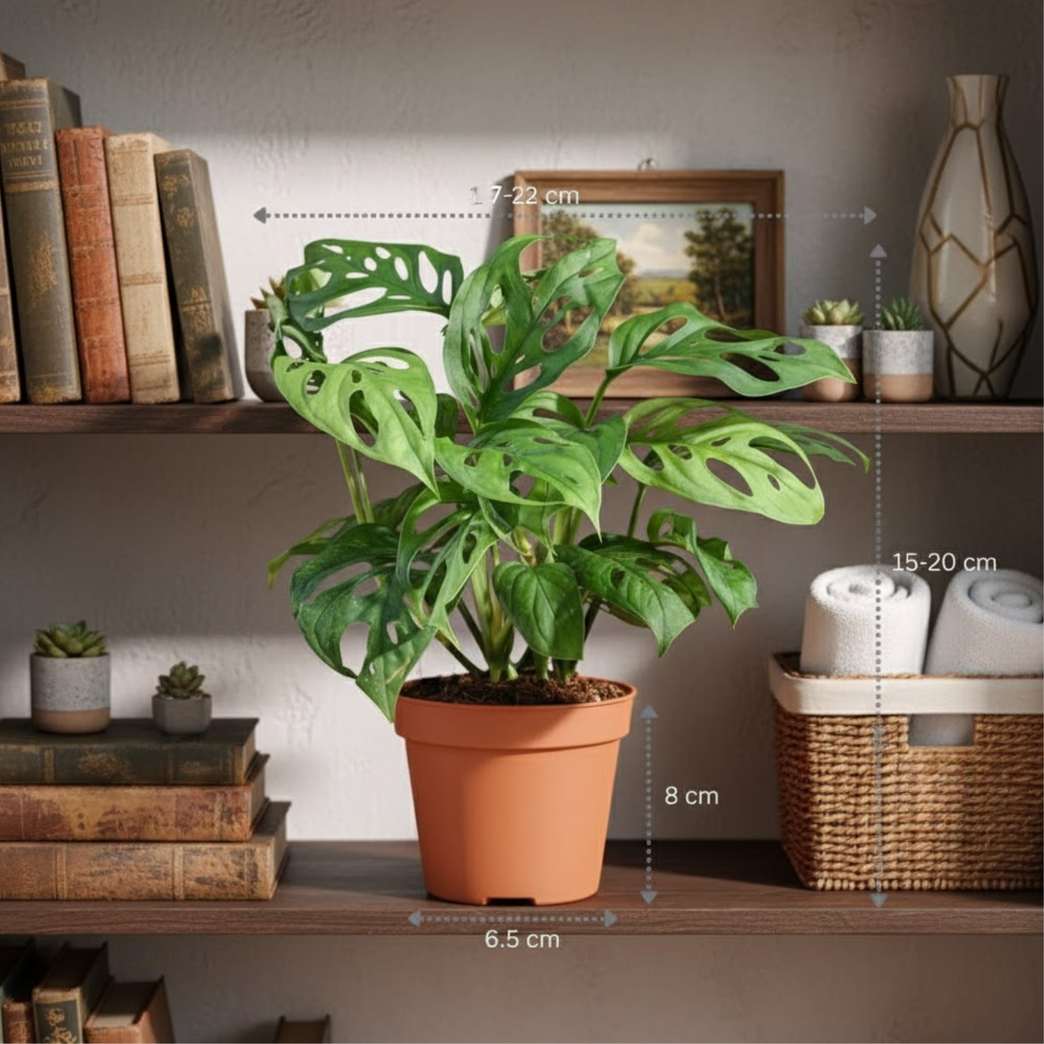 Philodendron Broken Heart | Monstera Adansonii Live Houseplant | Low-Maintenance Indoor Plant (Pot Colour May Vary)
