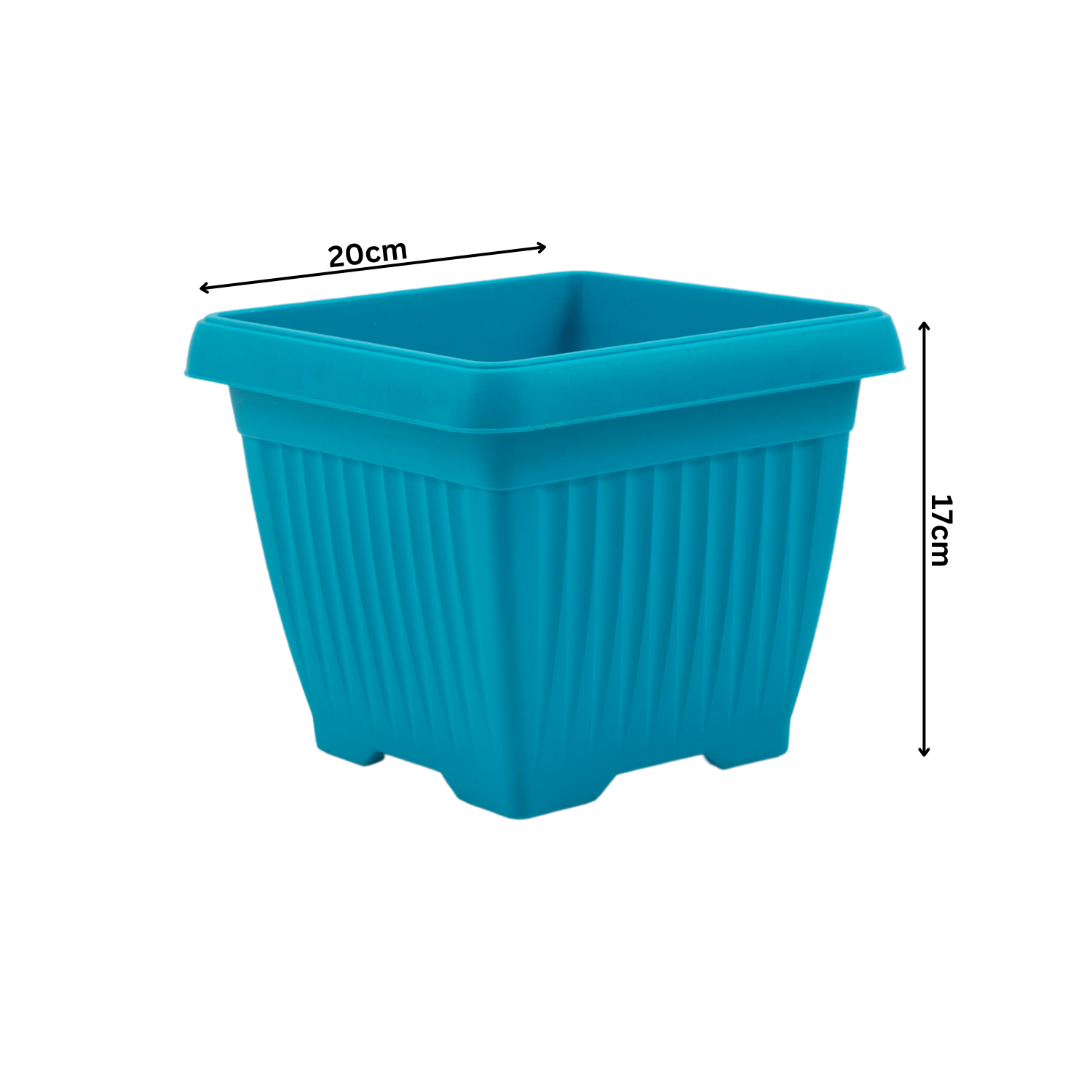 Hug A Plant |Bello Square 20CM Plastic Pot for Home & Garden (Pack of 1)