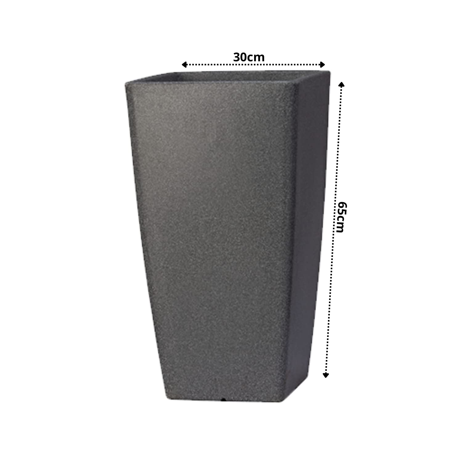 Hug A Plant | Paris 30CM Rotomolded Square Plastic Pot without Inner for Home & Garden (30CM | 11.8 INCH, Square, Grey Stone Finish)