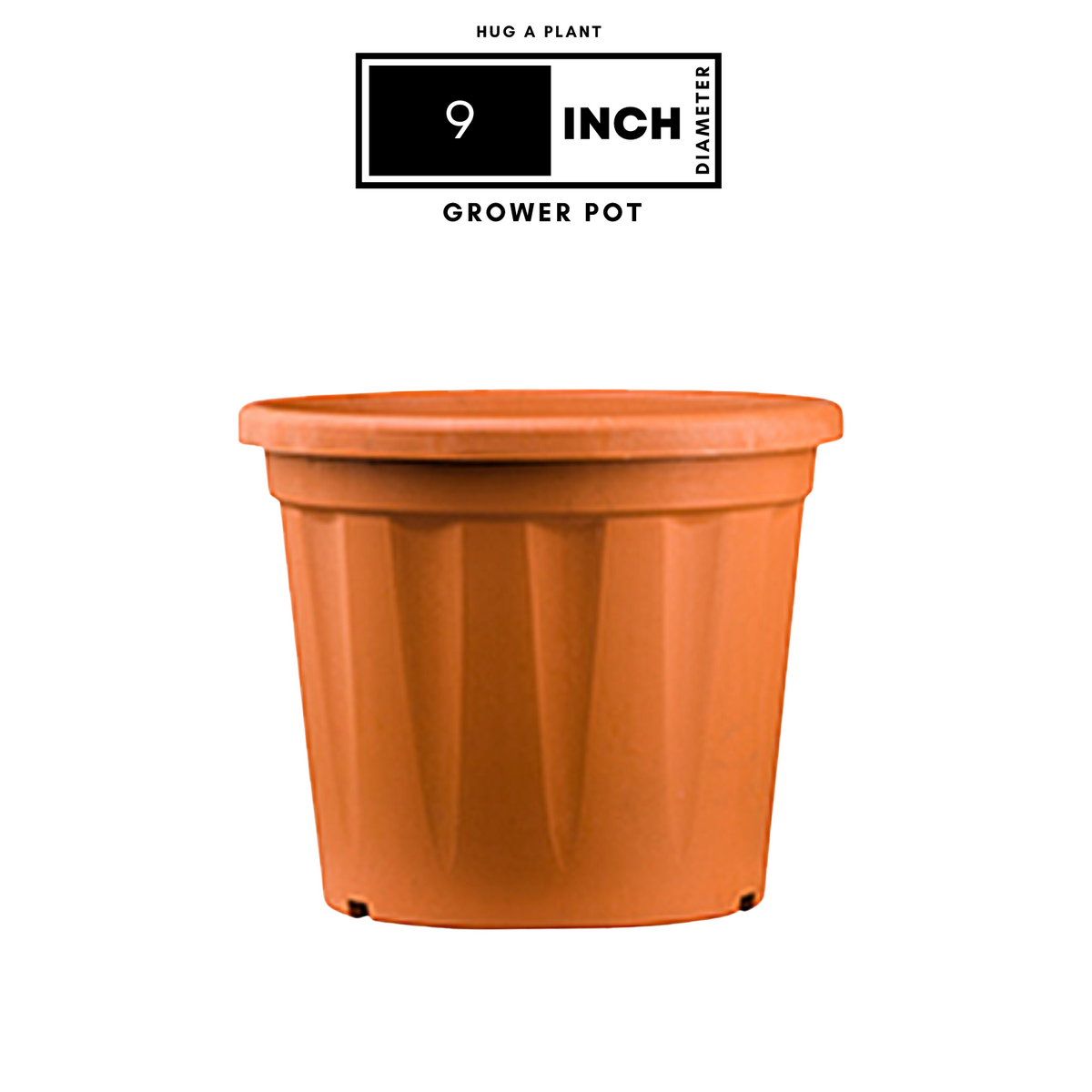 9 Inch Grower Plastic Pot Terracotta