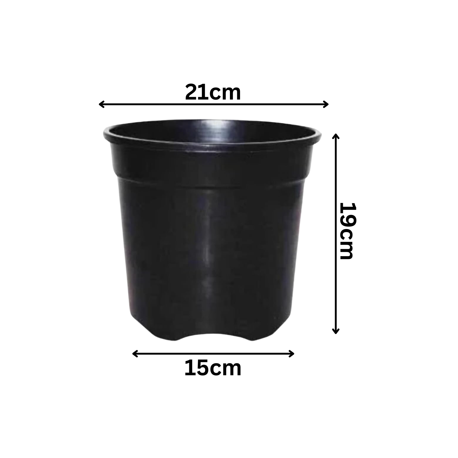 8 Inch Gro Pro Black Plastic Pot for Home & Garden