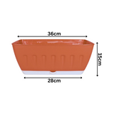 Khidki Rectangle 36CM Selfwatering Window Planter for Home Gardening | Lawns and Gardens | Flower Pots for Home Balcony Garden