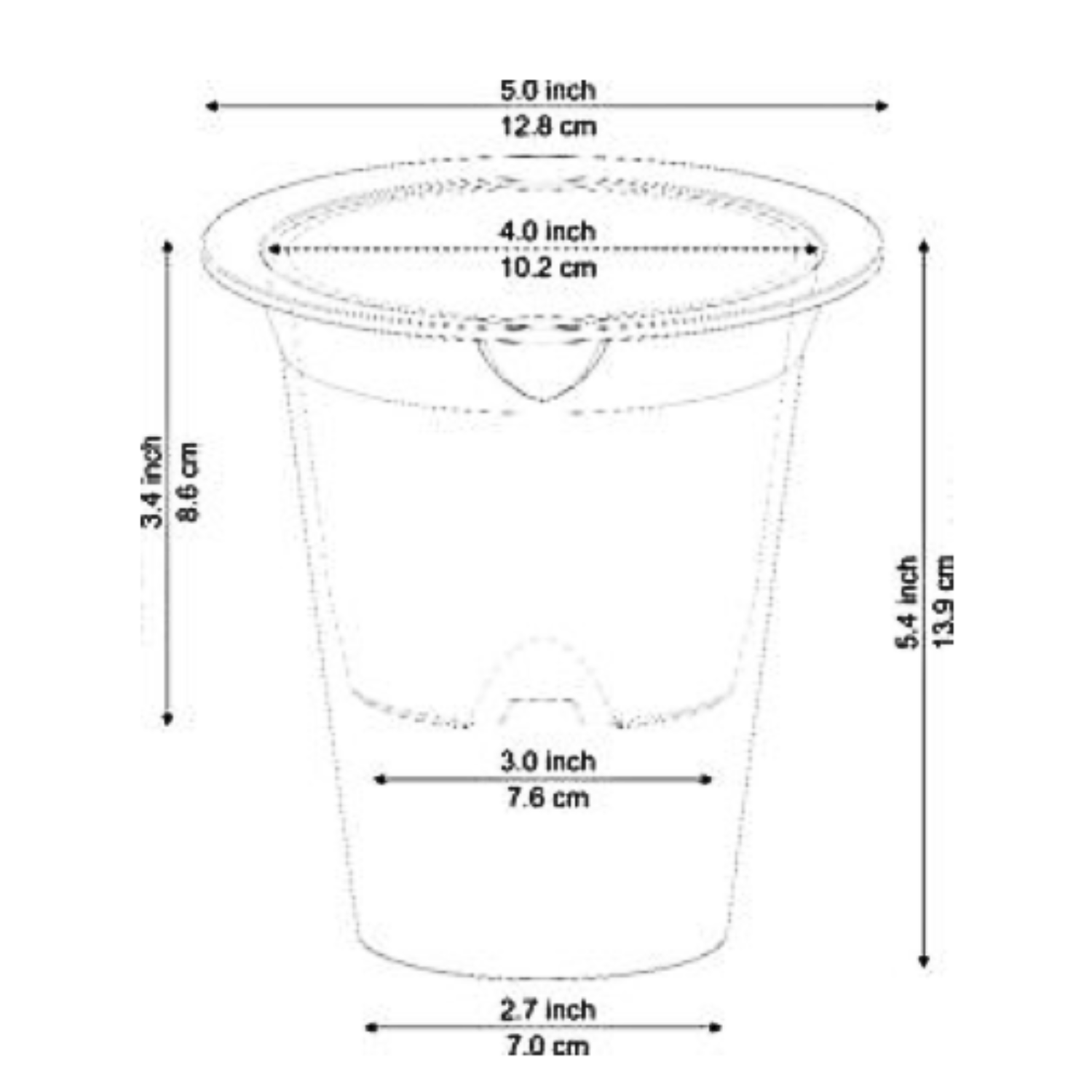Mascot 10 Clear Round 5inch selfwatering Pot With Wick For Tabletop | Office | Indoor Garden | Home& Garden (5INCH | 13CM)