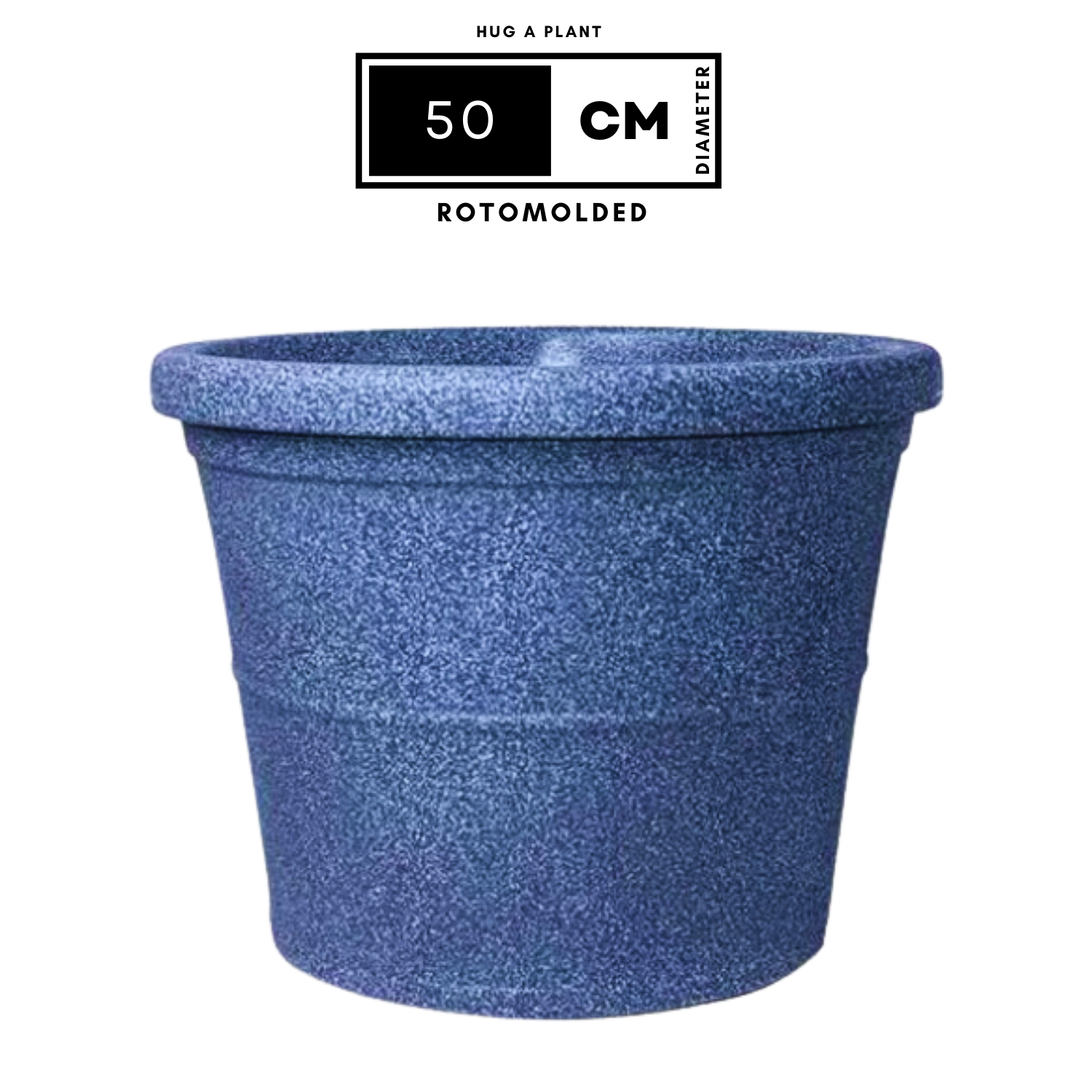 Duro Rotomolded Round Plastic Pot For Home & Garden (Midnight Stone Finish, Pack Of 1)