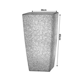 Hug A Plant | Paris 30CM Rotomolded Square Plastic Pot without Inner for Home & Garden (30CM | 11.8 INCH, Square, White Stone Finish)