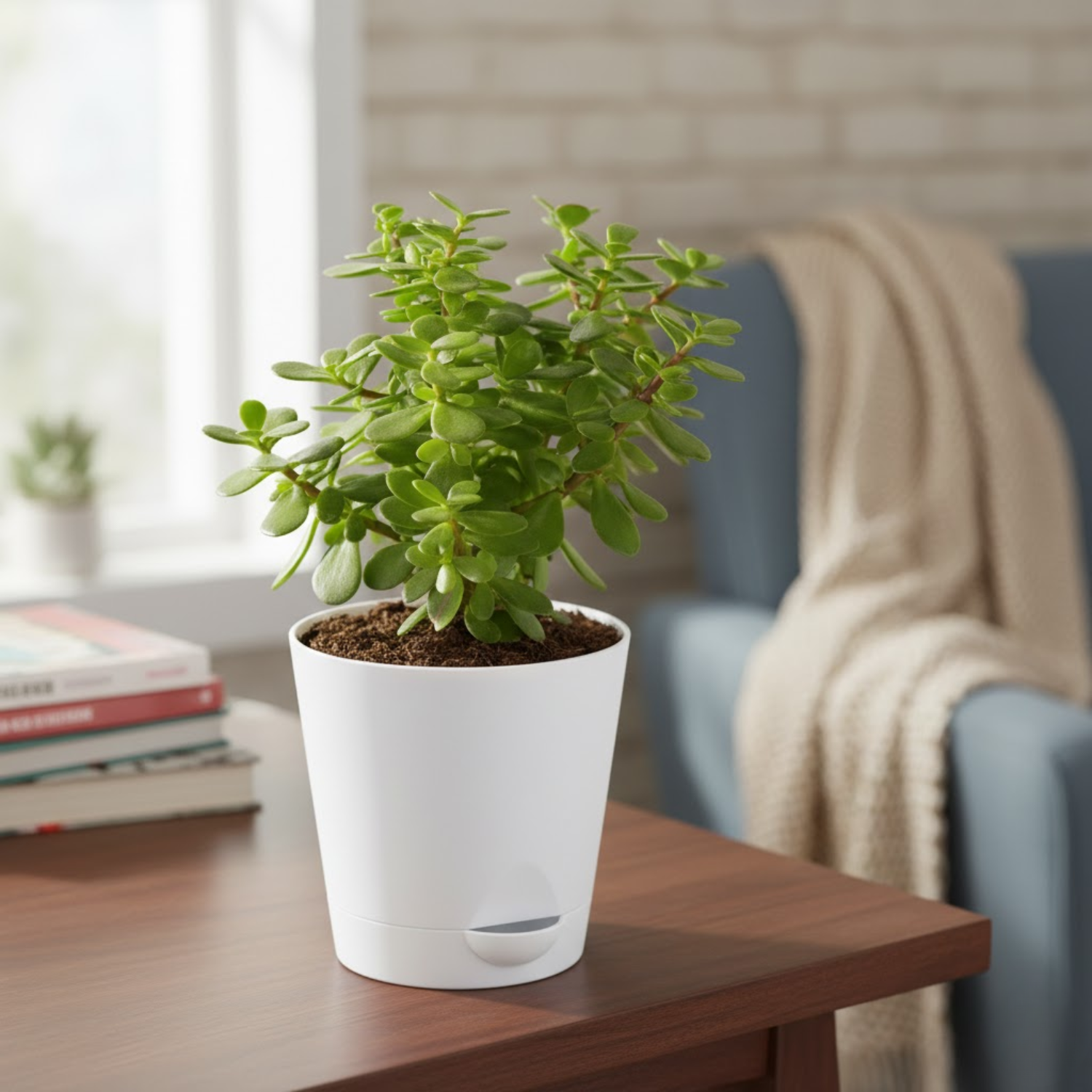 Lucky Plant Combo – Jade, Money Plant & Lotus Bamboo | 3 Live Indoor Plants in Krish 10cm Self-Watering Pots | Feng Shui & Vastu Good Luck Plants for Home & Office Décor (Pot Colour May Vary)