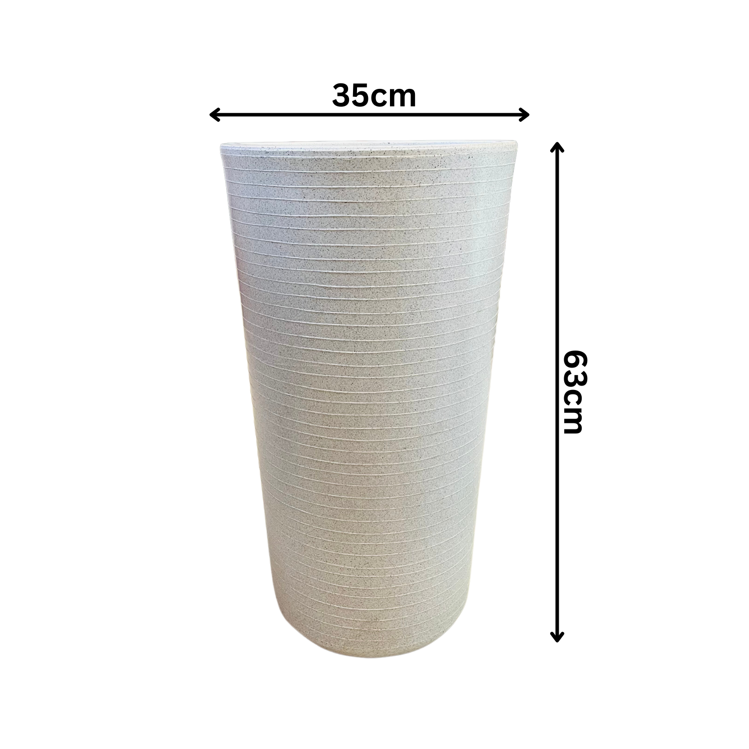 Roll Pot 35CM Rotomolded Round Planter for Home Gardening | Indoor Gardens |Home & Garden (14INCH | 35CM, White Stone Finish)