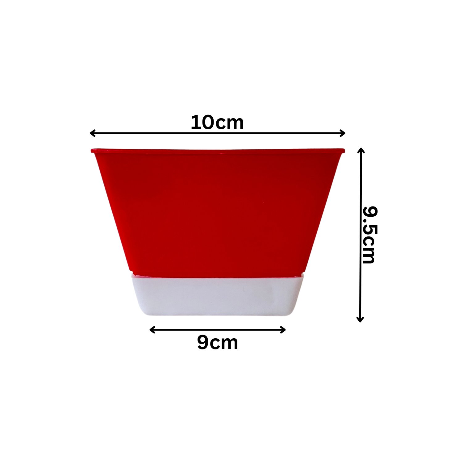 SP4 10cm Square selfwatering Pot For Tabletop | Office | Indoor Garden | Home& Garden (4INCH | 10CM)