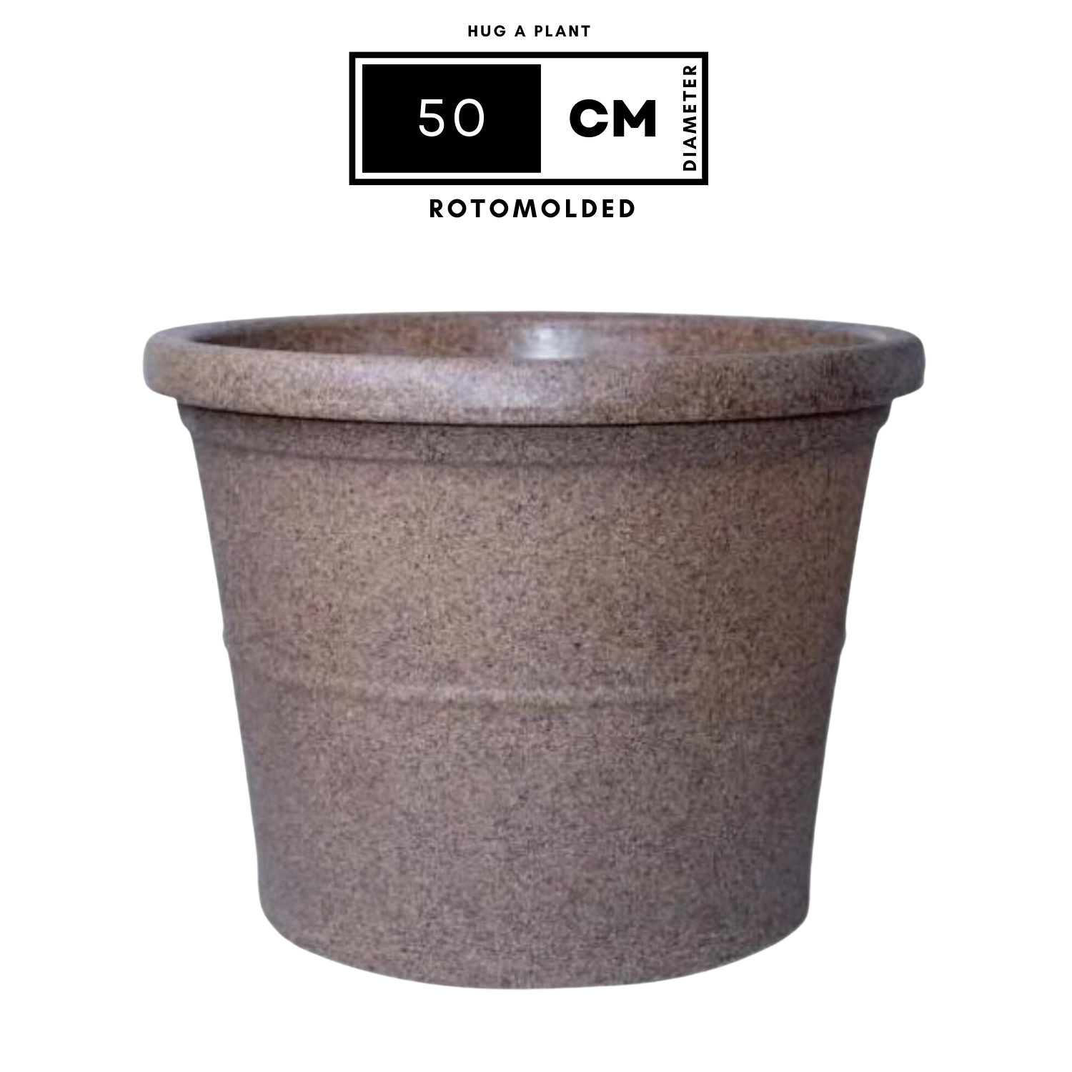 Duro Rotomolded Round Plastic Pot For Home & Garden (Sand Stone Finish, Pack Of 1)