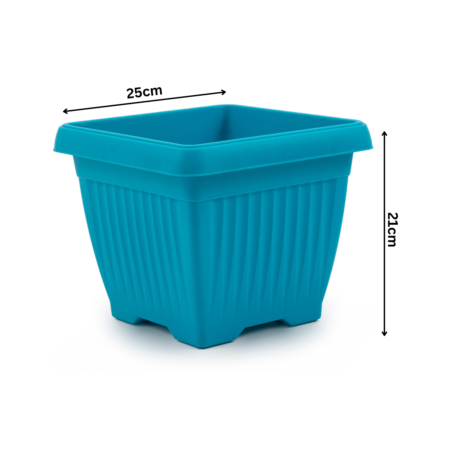 Hug A Plant | Bello Square 25CM Plastic Pot for Home & Garden (Pack of 1)