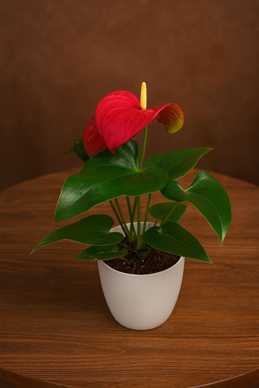 Hug A Plant | Anthurium Red – Live Flowering Indoor Plant in White Pot (Home & Office Décor)