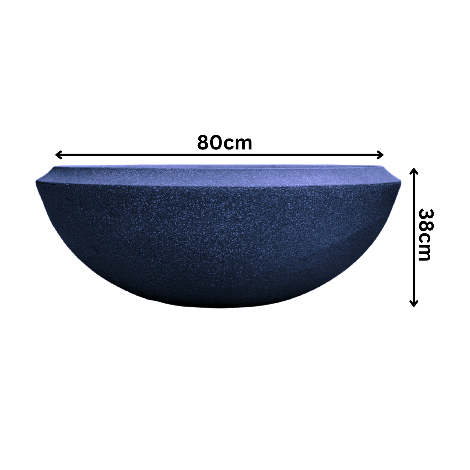 Hug A Plant | Malta Planter Rotomolded Round Plastic Pot for Home & Garden (Pack of 1, Midnight Stone Finish)