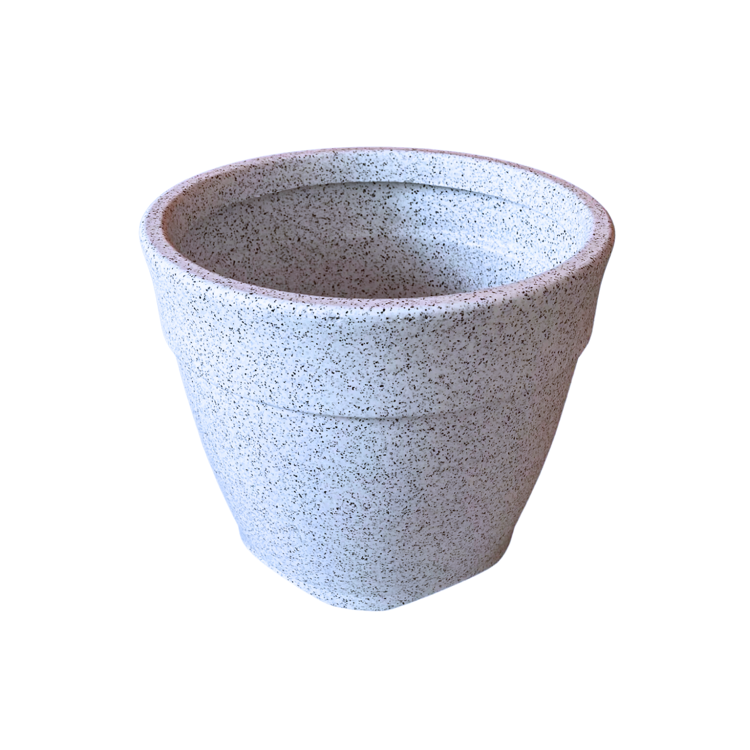 Hug A Plant | Barca Round Rotomolded Plastic Pot for Home & Garden (White Stone Finish, Pack of 1)