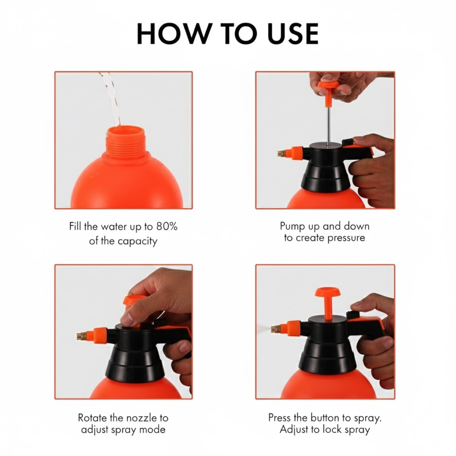 Garden Water Sprayer Hand-Held Pump Pressure Sprayer – 2 Ltr | Multipurpose Spray Bottle for Plants, Pesticides & Cleaning | Adjustable Nozzle