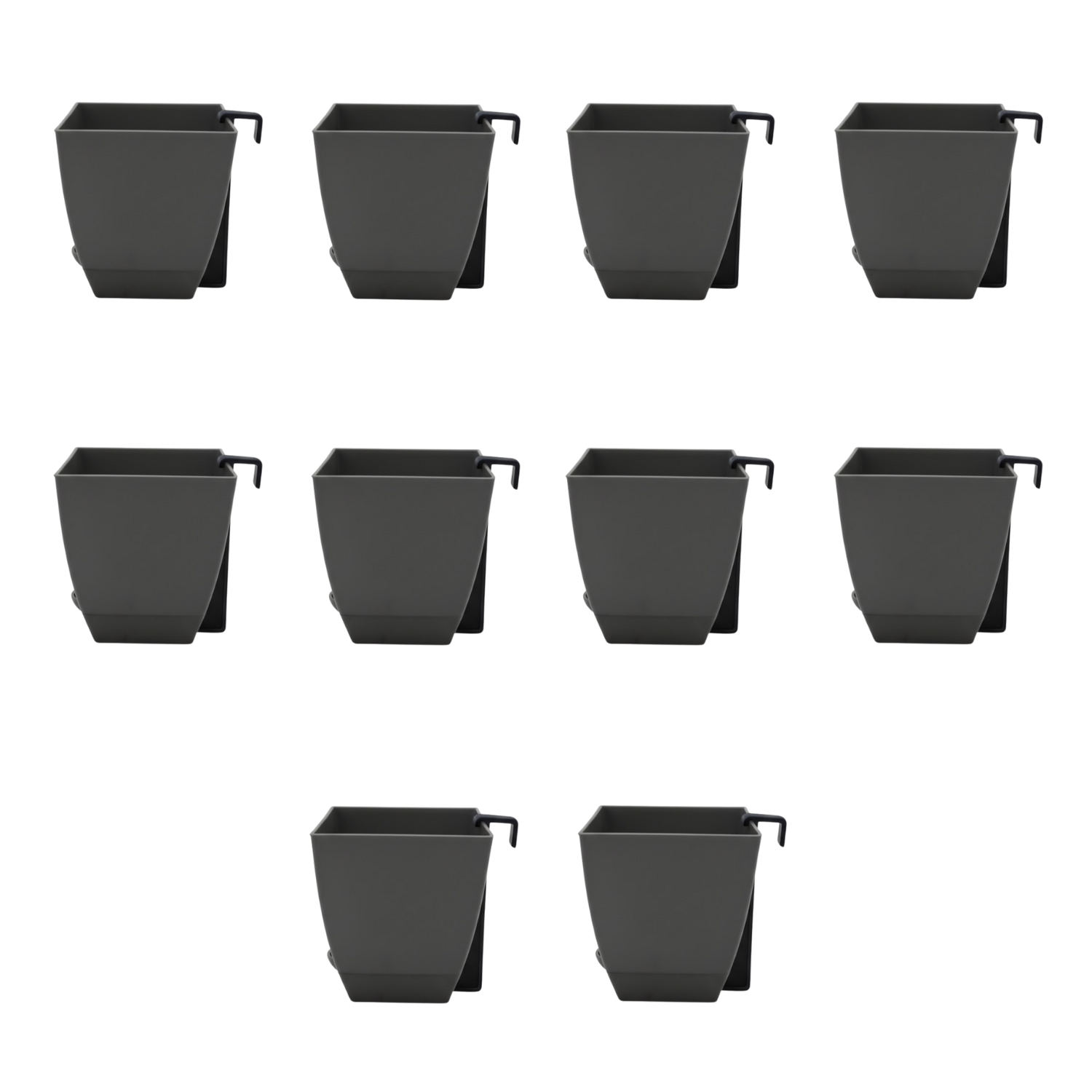 Chatura 8cm Self Watering Square Pot with Rail Hook for Home & Garden Decor (8CM|3.4INCH)