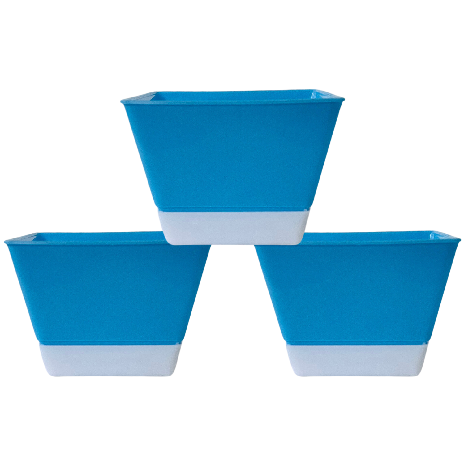 SP4 10cm Square selfwatering Pot For Tabletop | Office | Indoor Garden | Home& Garden (4INCH | 10CM)