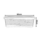 Florence Rectangle Rotomolded Plastic Pot With Wheels for Home & Garden (Pack Of 1, White Stone Finish)