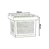Cubo Rotomolded Square Plastic Pot For Home & Garden (White Stone Finish, Pack Of 1)