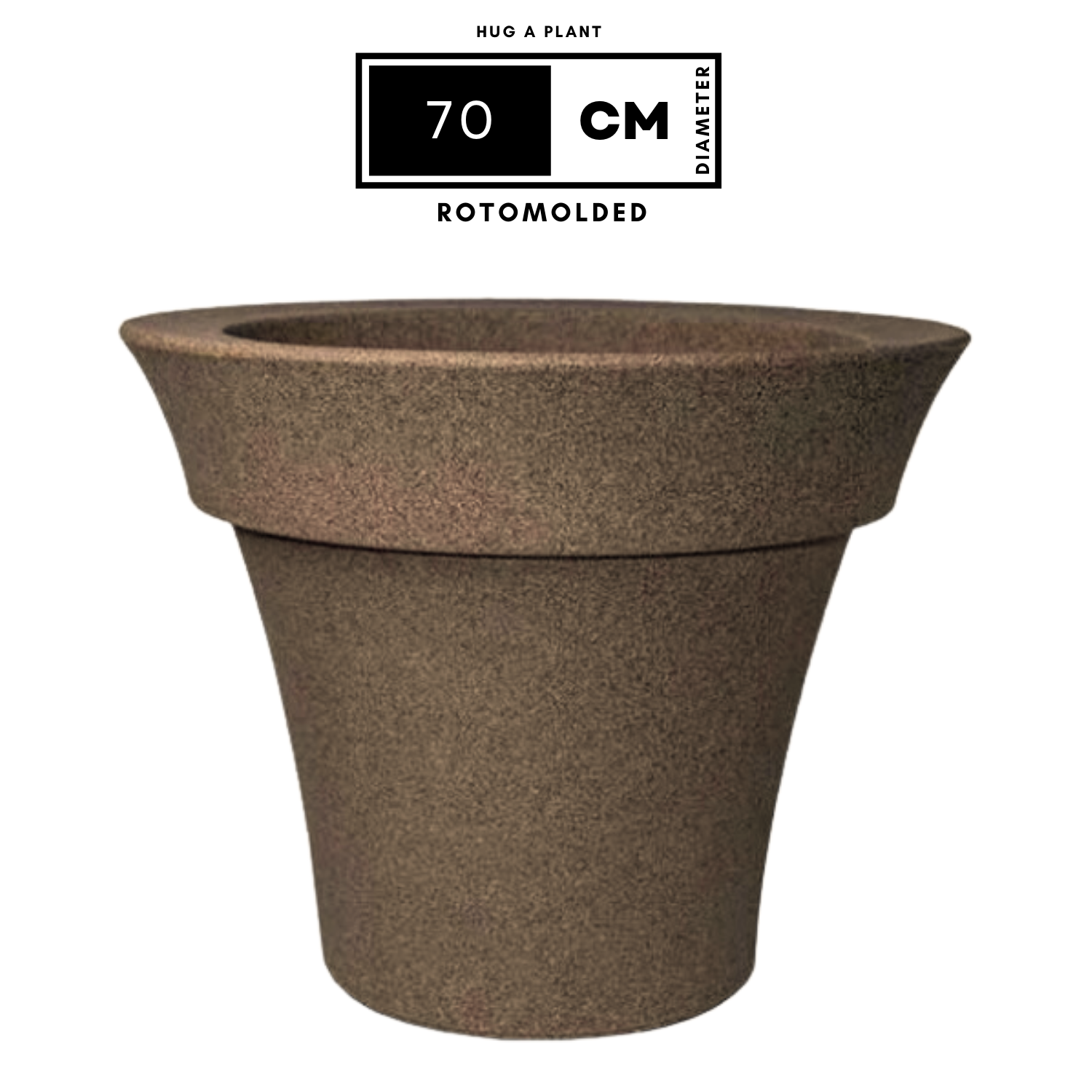 Hug A Plant | Classic Planter Rotomolded Round Plastic Pot for Home & Garden (Pack of 1, Sand Stone Finish)