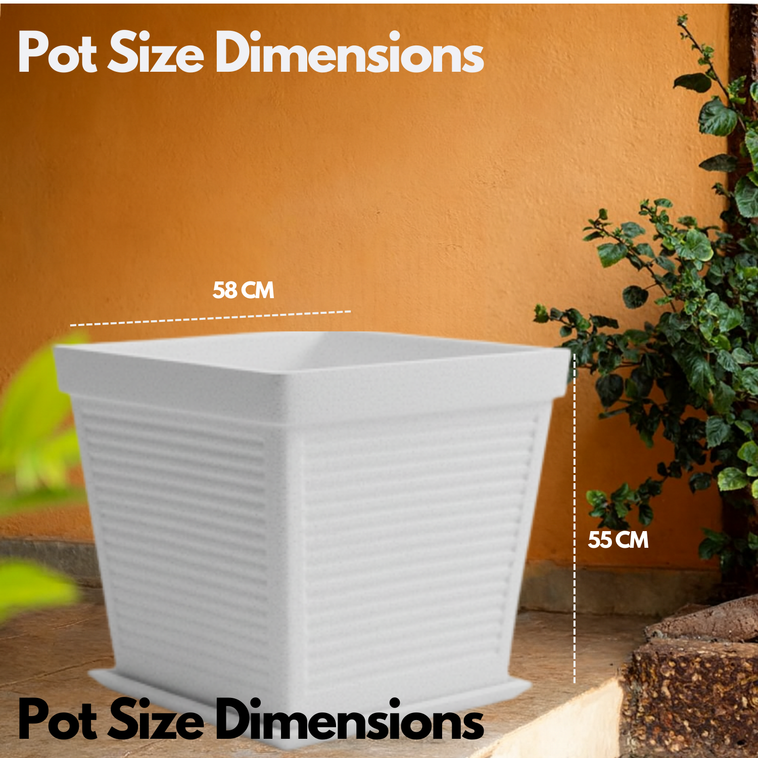 Marco Rotomolded  Pots And Tray for Home & Garden (Pack of 1)